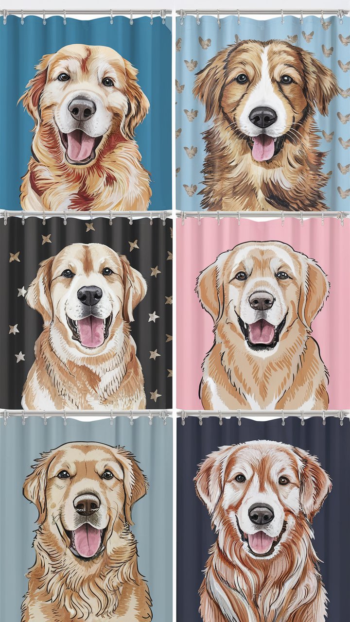 10 Cute Golden Retriever Shower Curtains – Must-Have!