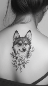 25 Minimalistic Dog Tattoos with Flowers 🌸🐕 - Smart Dog Learning