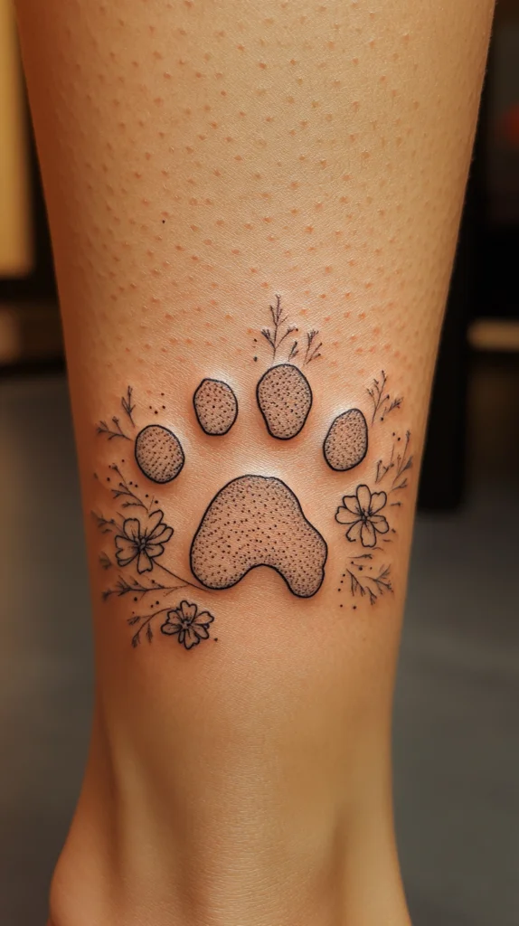 Floral Dog Paw