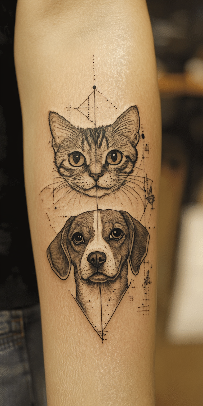 15 AWESOME Dog and Cat Tattoo Ideas - Smart Dog Learning