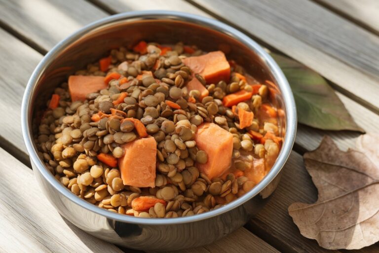 Vegan Lentil & Sweet Potato Stew – A Wholesome Meal to Keep Your Dog Satisfied