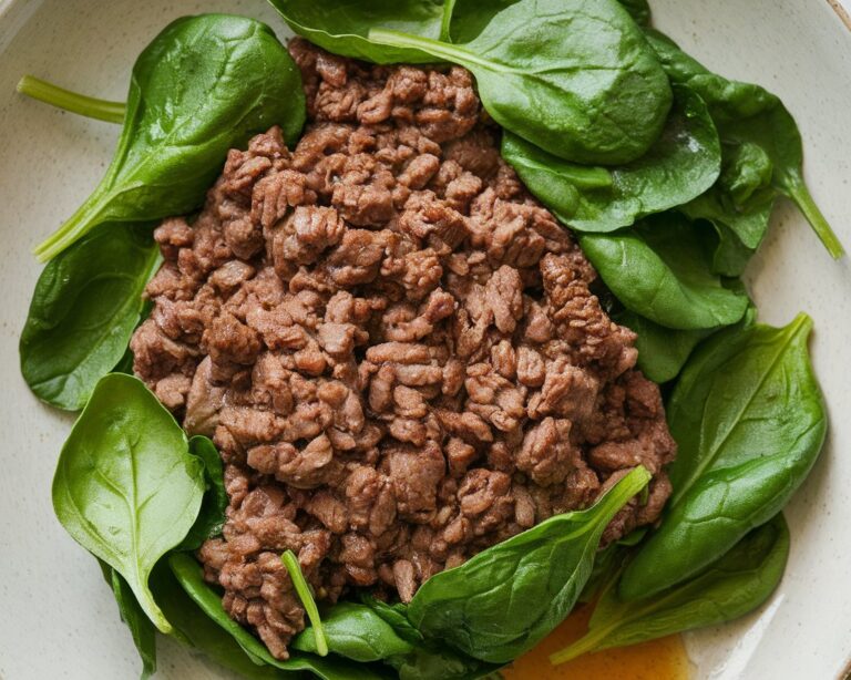 Beef Mince & Spinach Stir: Protein-Packed and Cat-Approved