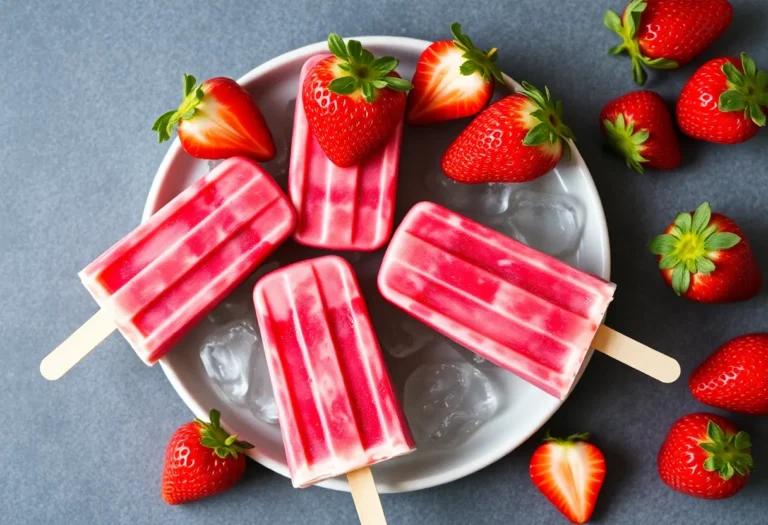 DIY Strawberry Dog Popsicles