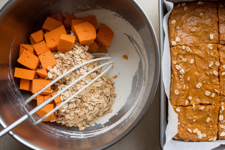 Easy Sweet Potato & Oat Square Dog Treats