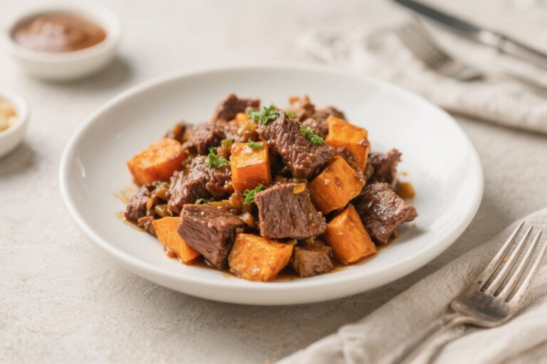 Beef and Sweet Potato Homemade Dog Food – Simple, Nutritious, and Picky-Eater Approved