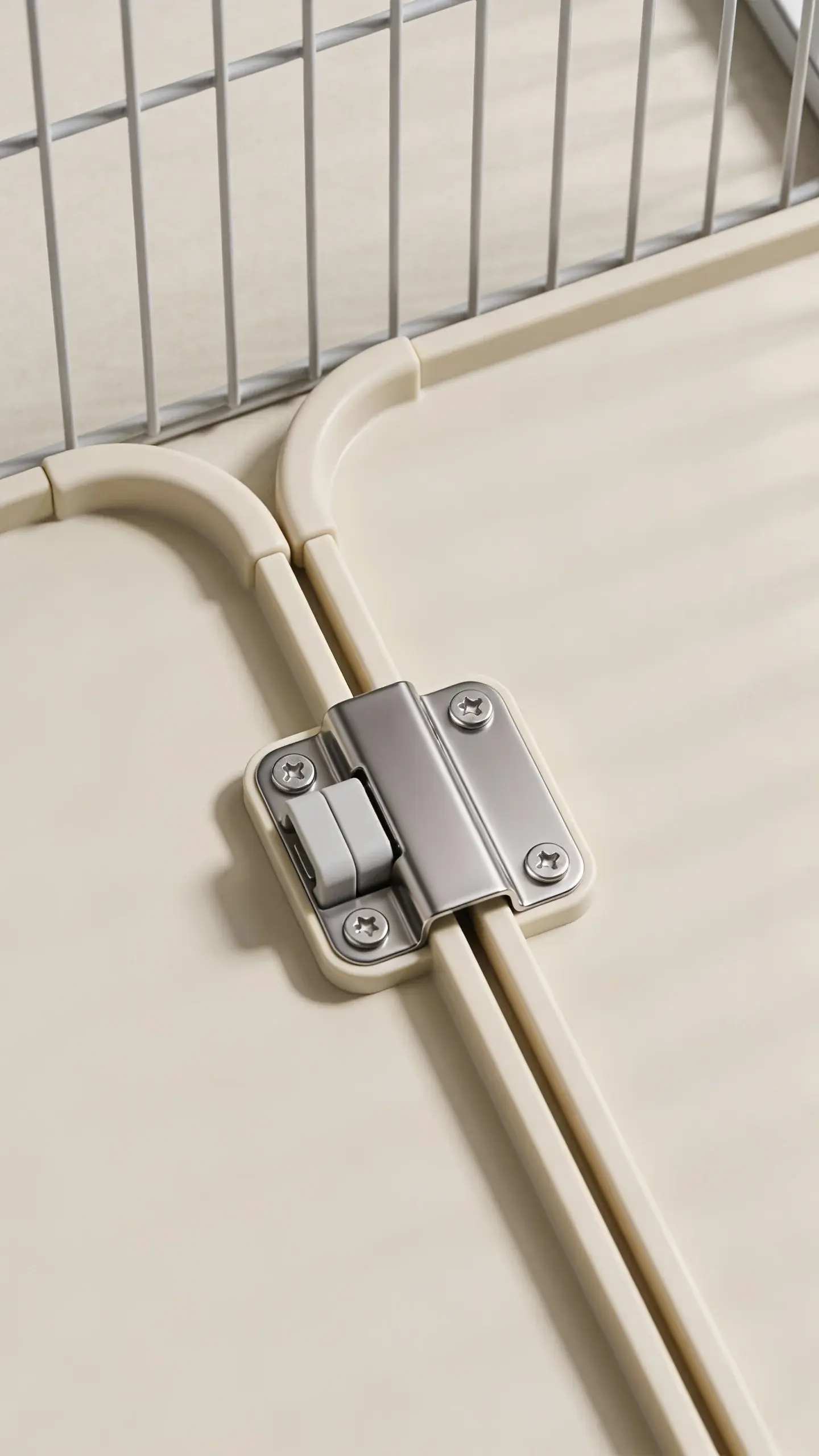 Top view indoor exercise pen panel with secure clip fastener