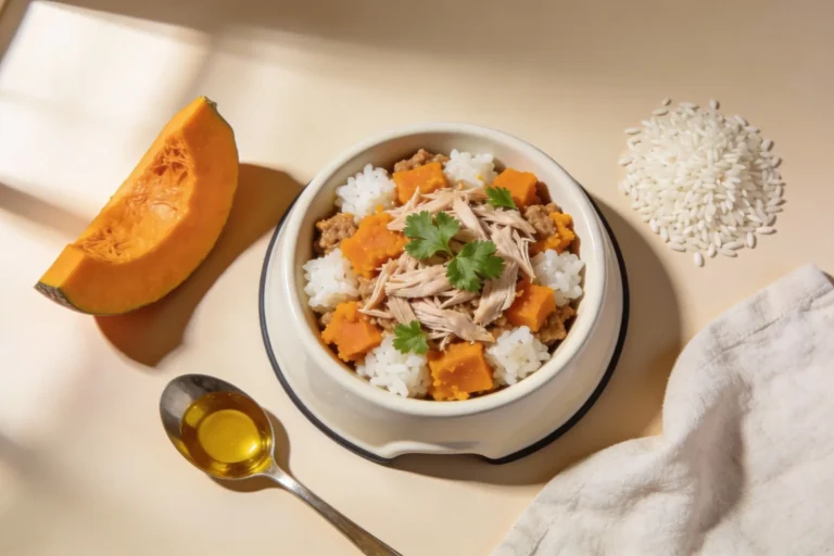 Allergy-Friendly Dog Food With Pumpkin And Rice For Upset Stomachs Done Right