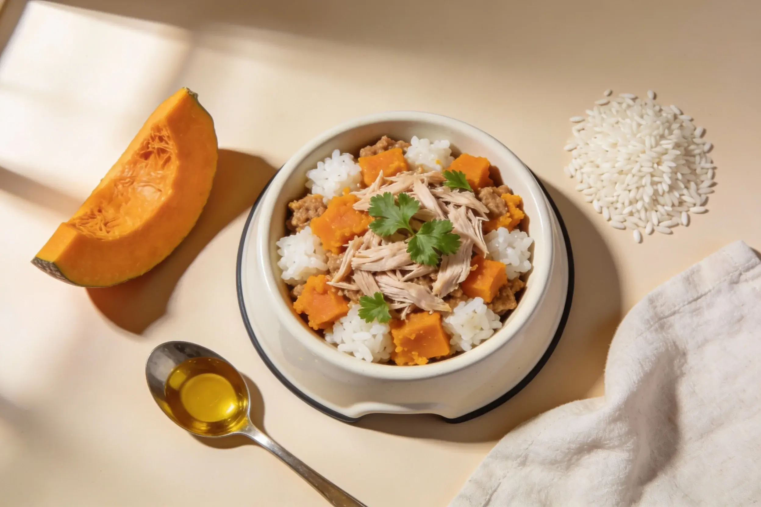 Allergy-Friendly Dog Food With Pumpkin And Rice For Upset Stomachs Done Right
