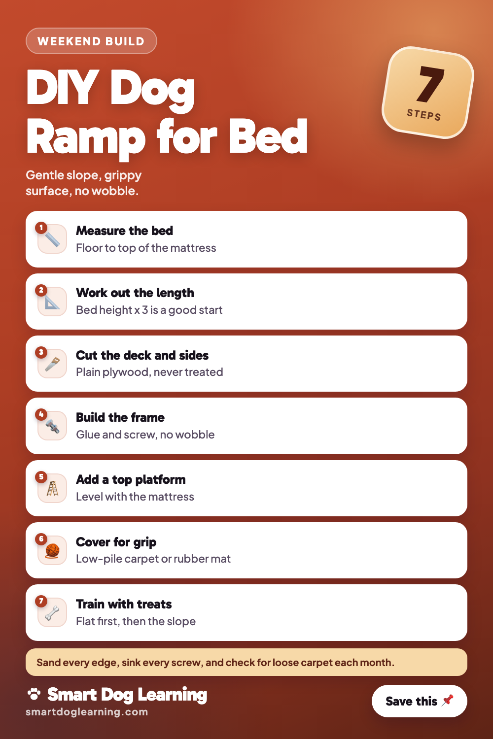 DIY Dog Ramp for Bed (Senior and Small Dogs)