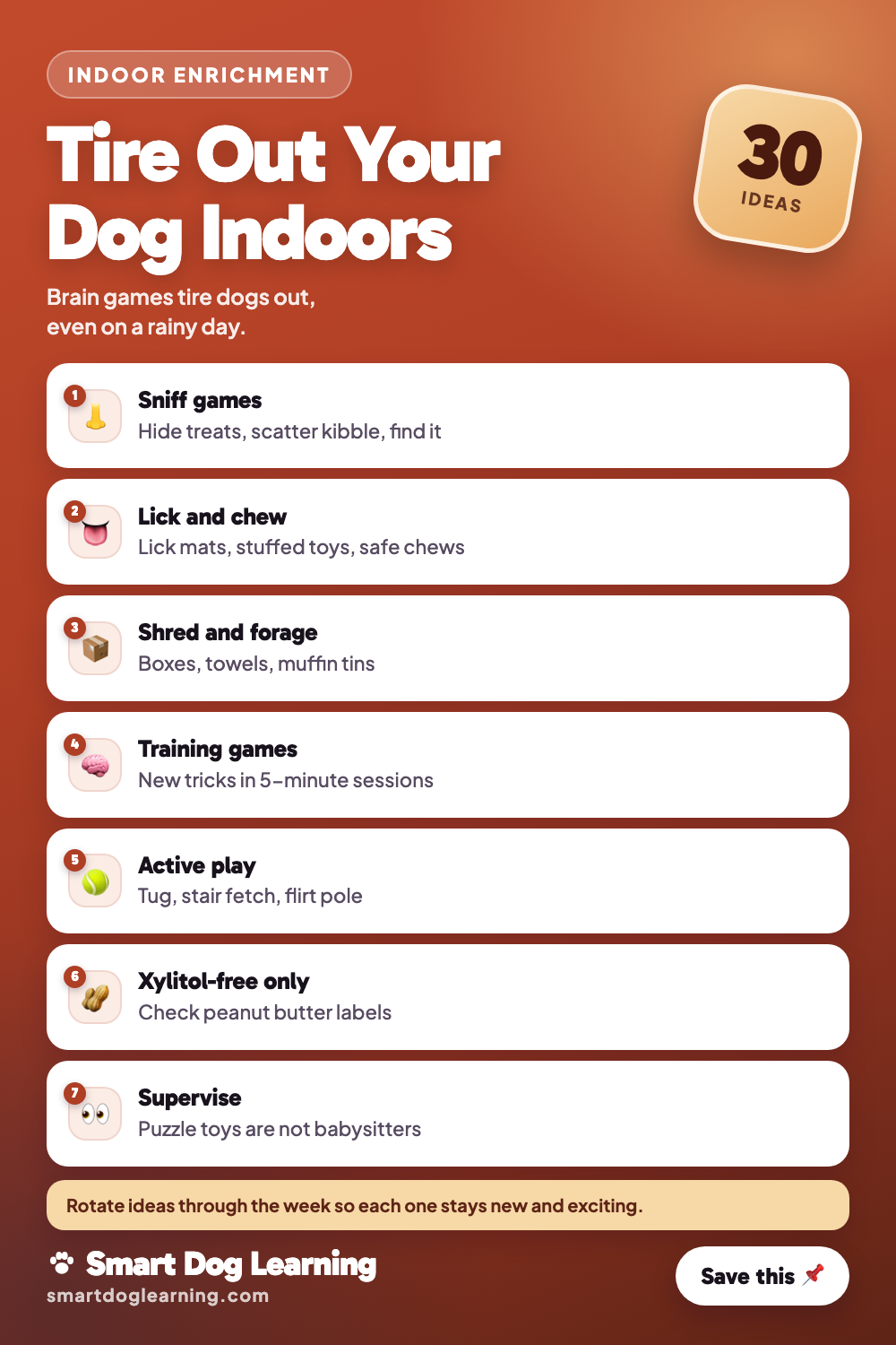 Dog Enrichment Ideas: 30 Ways to Tire Out Your Dog Indoors