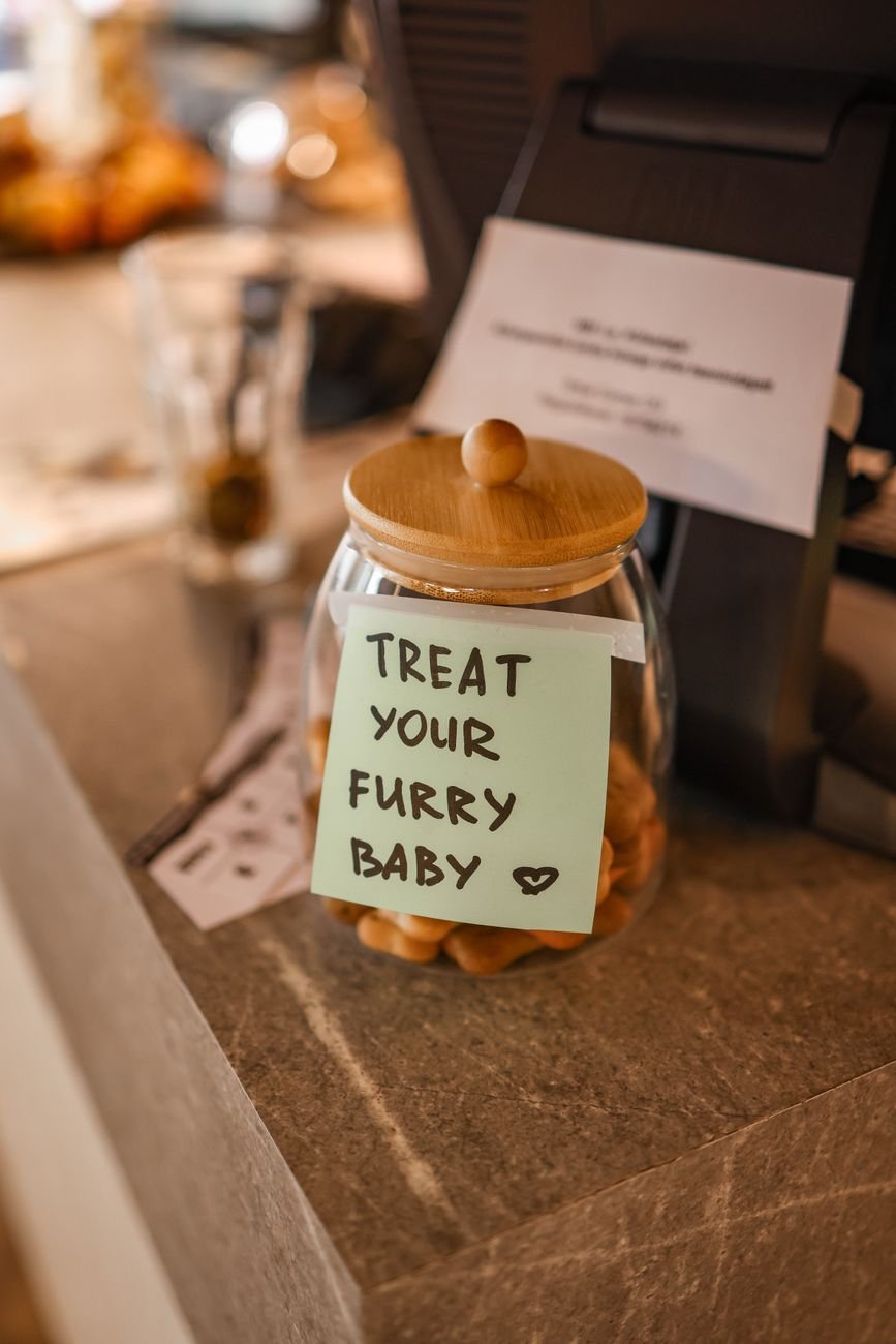 Dog treats in a glass jar