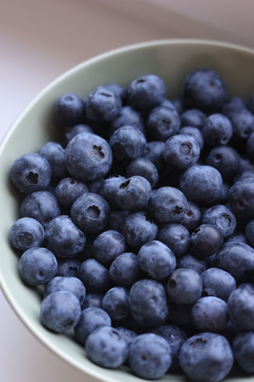 A bowl of fresh blueberries