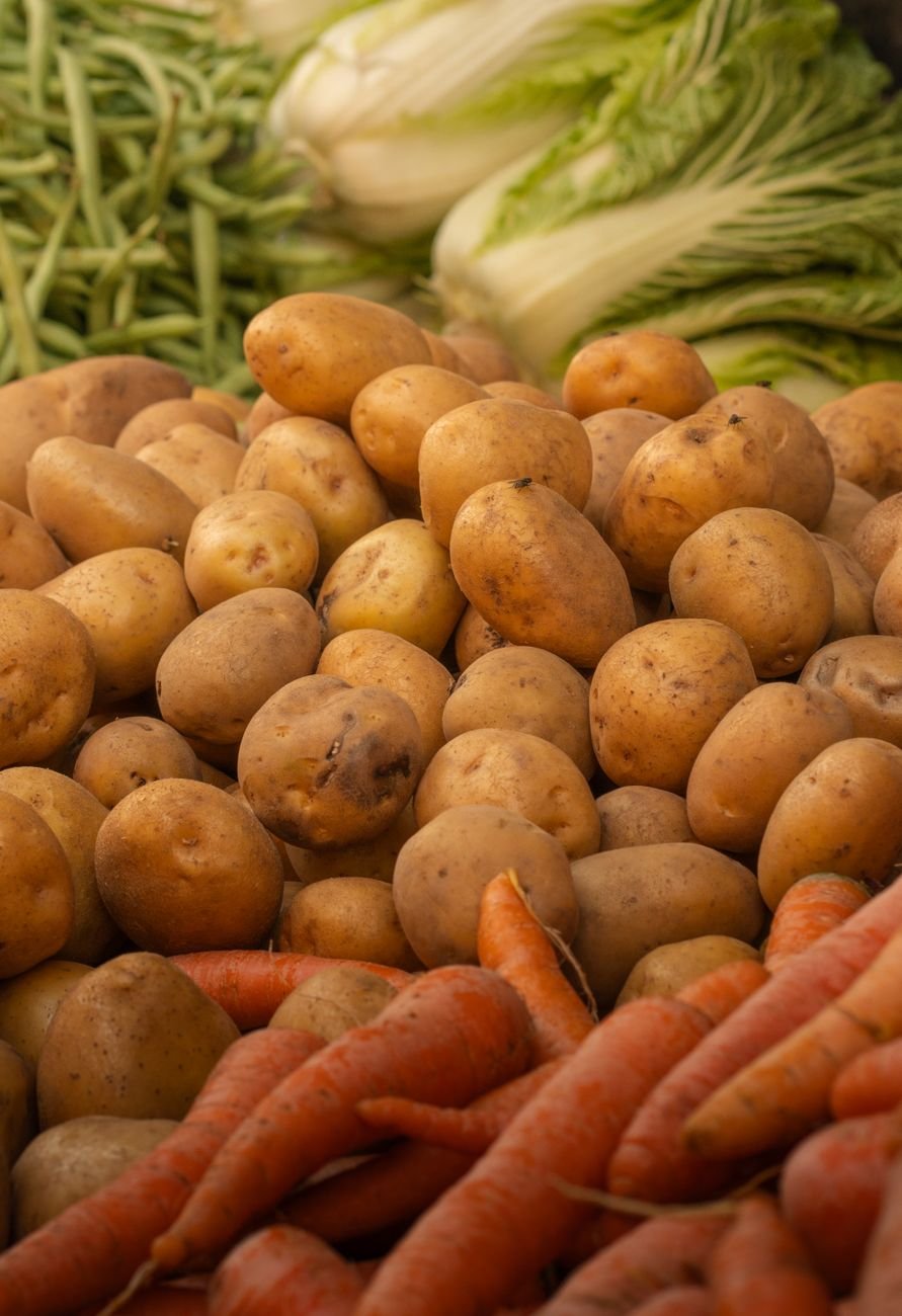 Fresh carrots and other vegetables
