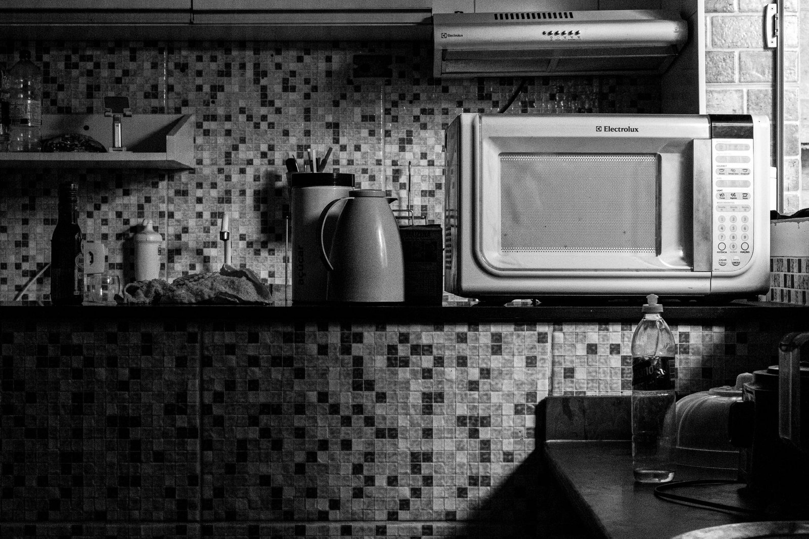 A clean white microwave on a kitchen counter