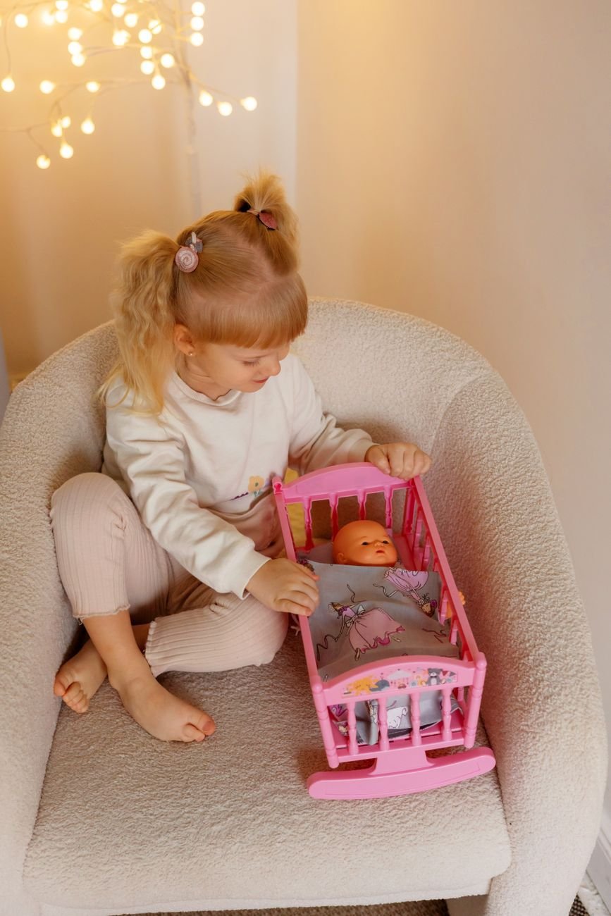 A comfortable armchair in a nursery corner for feeding
