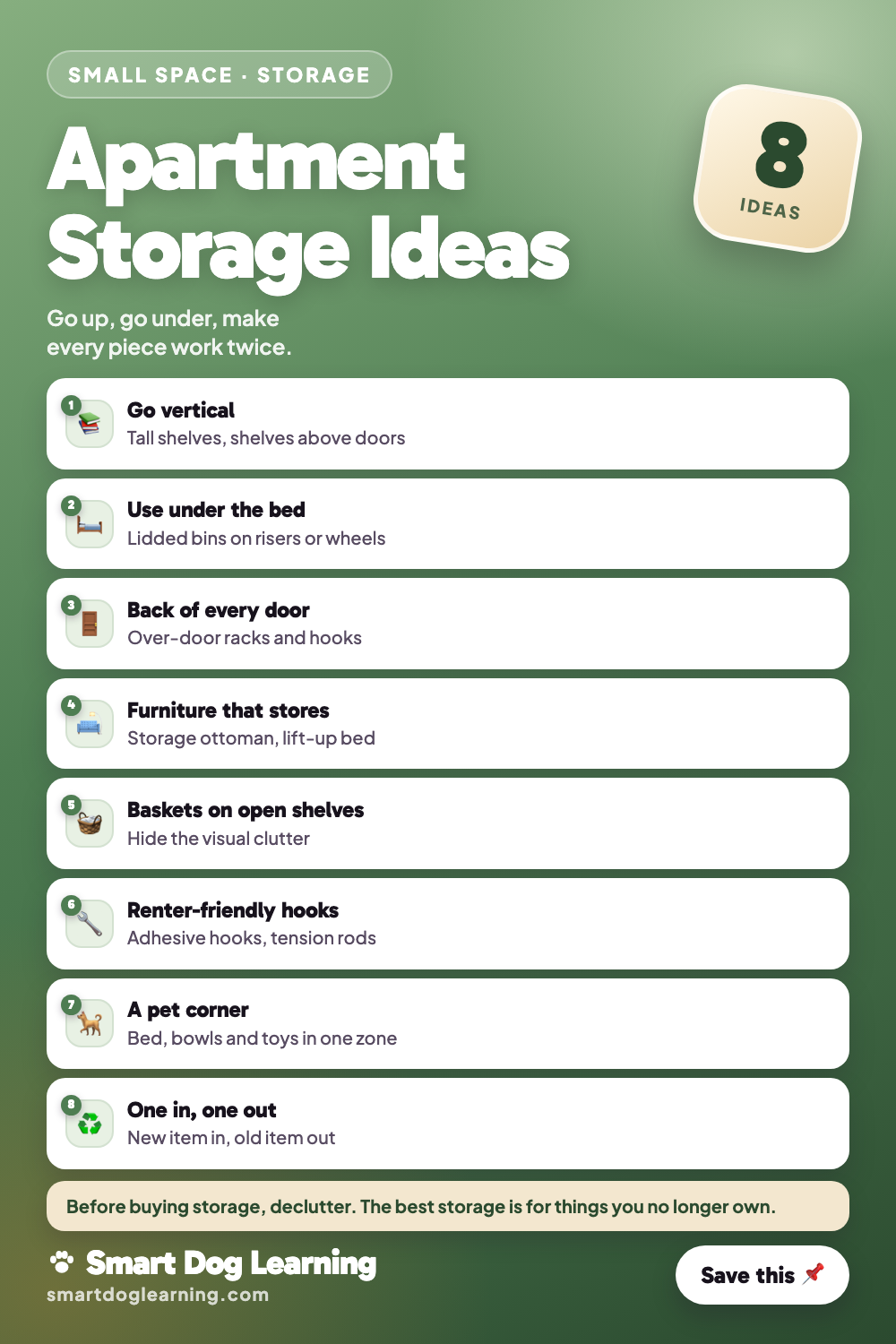 Small Space Organization: Apartment Storage Ideas